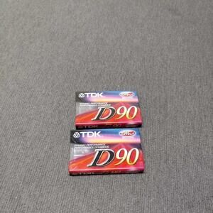 TDK D90 Dynamic Performance High Output Type I Cassette Tape Lot of 2 Sealed